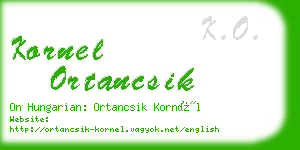 kornel ortancsik business card